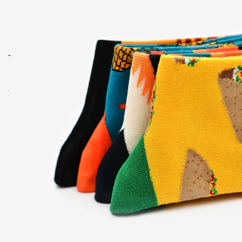 Модные хлопковые мужские Носки Happy Sox в стиле кактуса ананаса пиццы хип-хоп