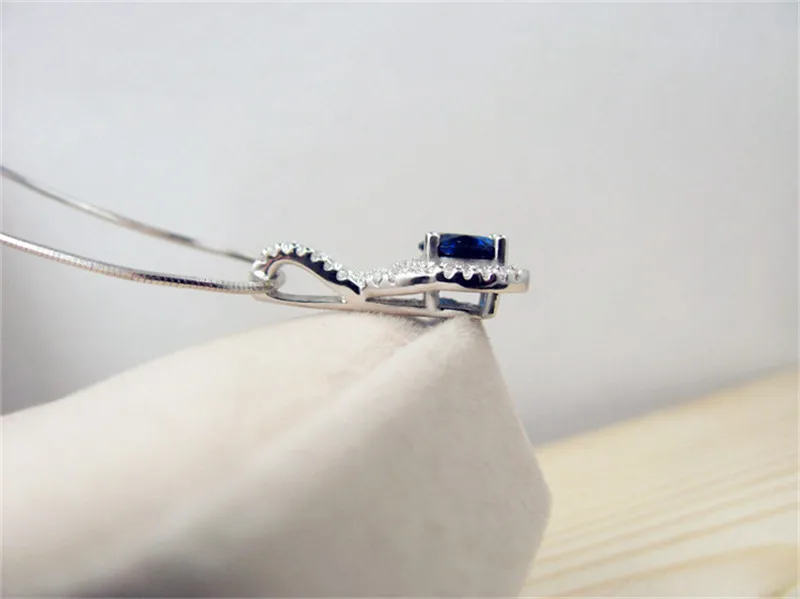 CC кулоны ожерелья для женщин синий круглый камень свадебные Bijoux Femme помолвки вечерние женские ювелирные изделия без цепи CCN143