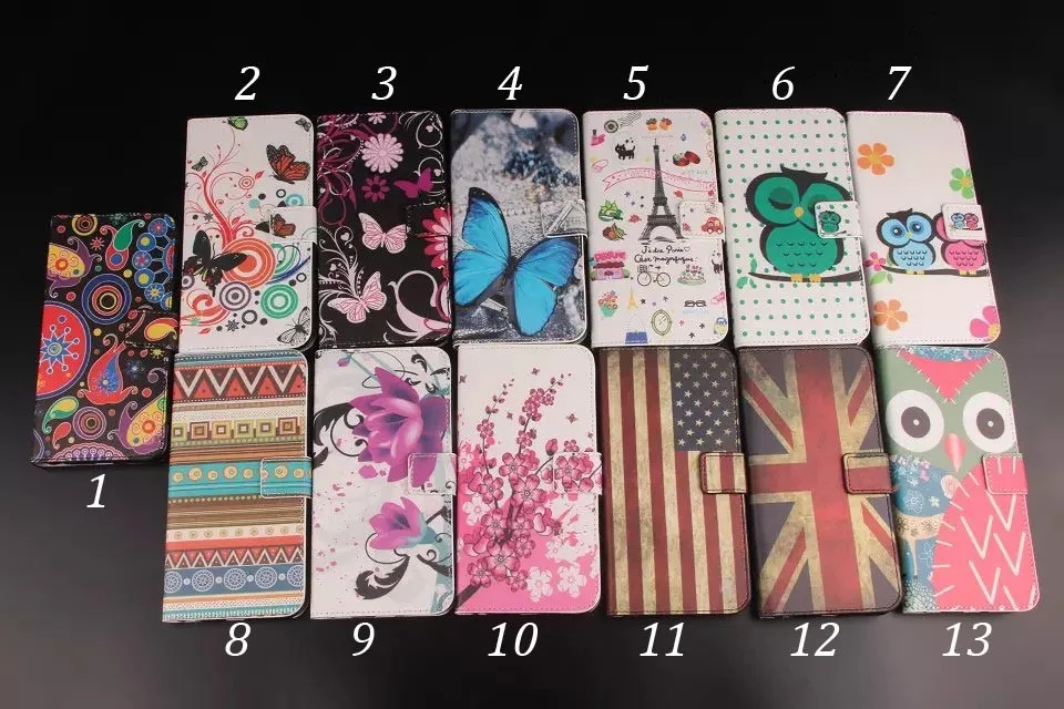 

50pcs/lot Butterfly Flower Tower Design Wallet Leather Case for Sony Xperia XA XA1 XZ XZs XZ Premium L1