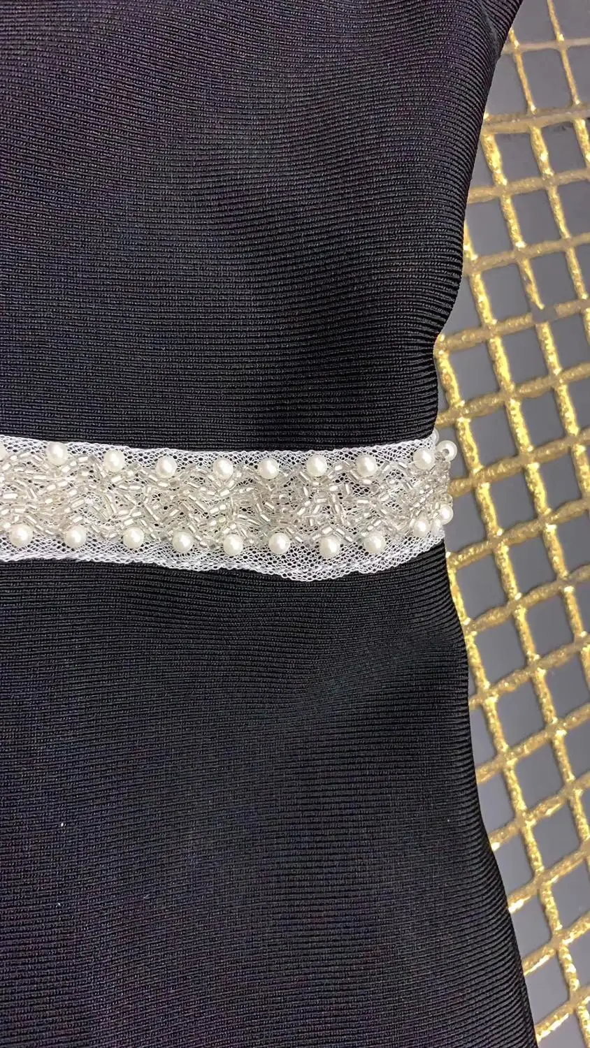 Высококачественные женские сексуальные с одним рукавом жемчужные черные