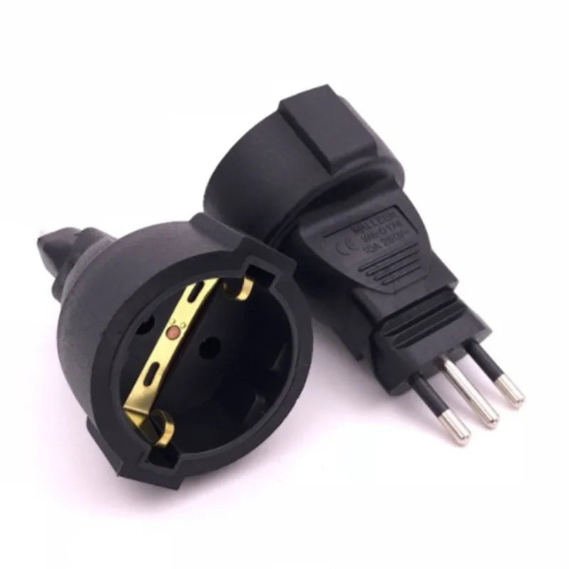 Европейский розетки ЕС 2 Pin к Италия 3-контактный разъем DC адаптер питания AC