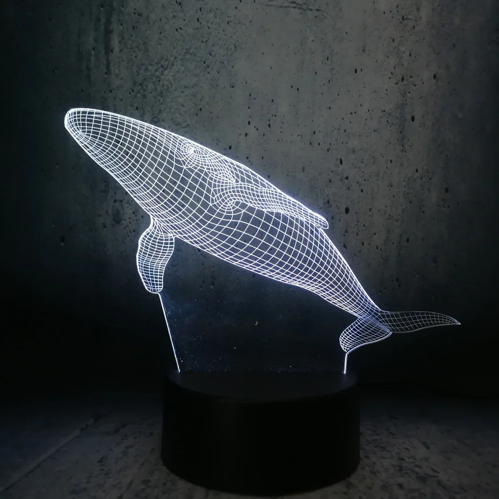 Новый детский день 3D светодиодная USB лампа Подводный мир Рыбы КИТ Cetacea визуальные