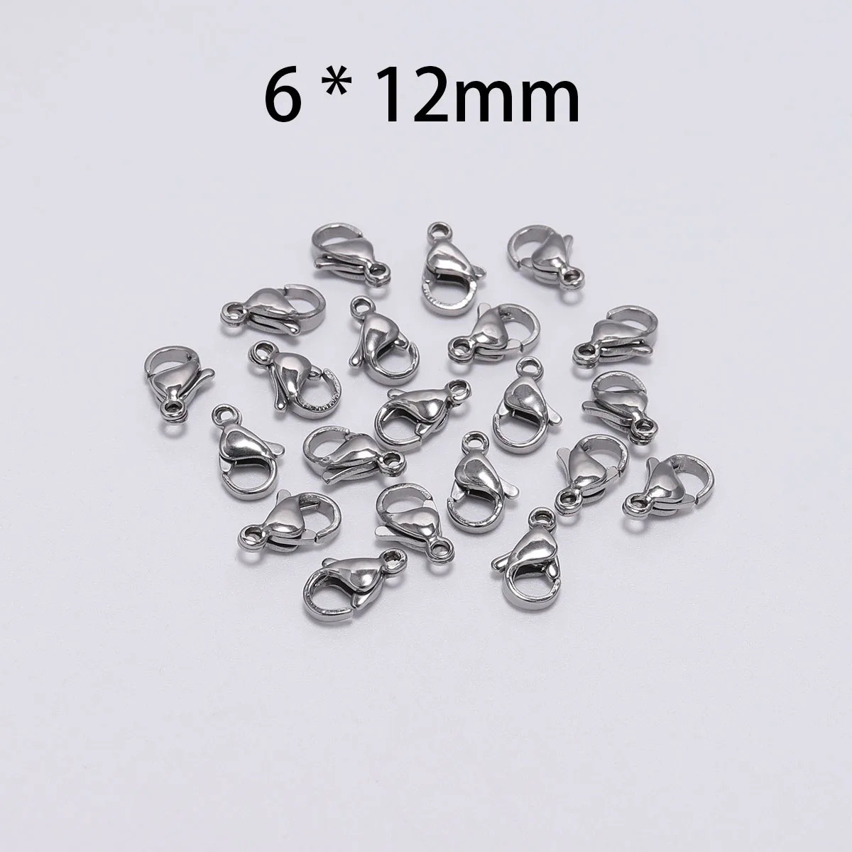 6 x 12mm 30pcs 30 шт./лот застежка-карабин из нержавеющей стали застежка-карабин крючки DIY ожерелье браслет соединительные цепи для изготовления ювелирных изделий - Color: 6 x 12mm 30pcs
