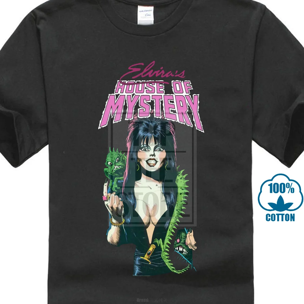 Футболка с круглым вырезом Elvira Mistress Of The Dark модная футболка в стиле Харадзюку С