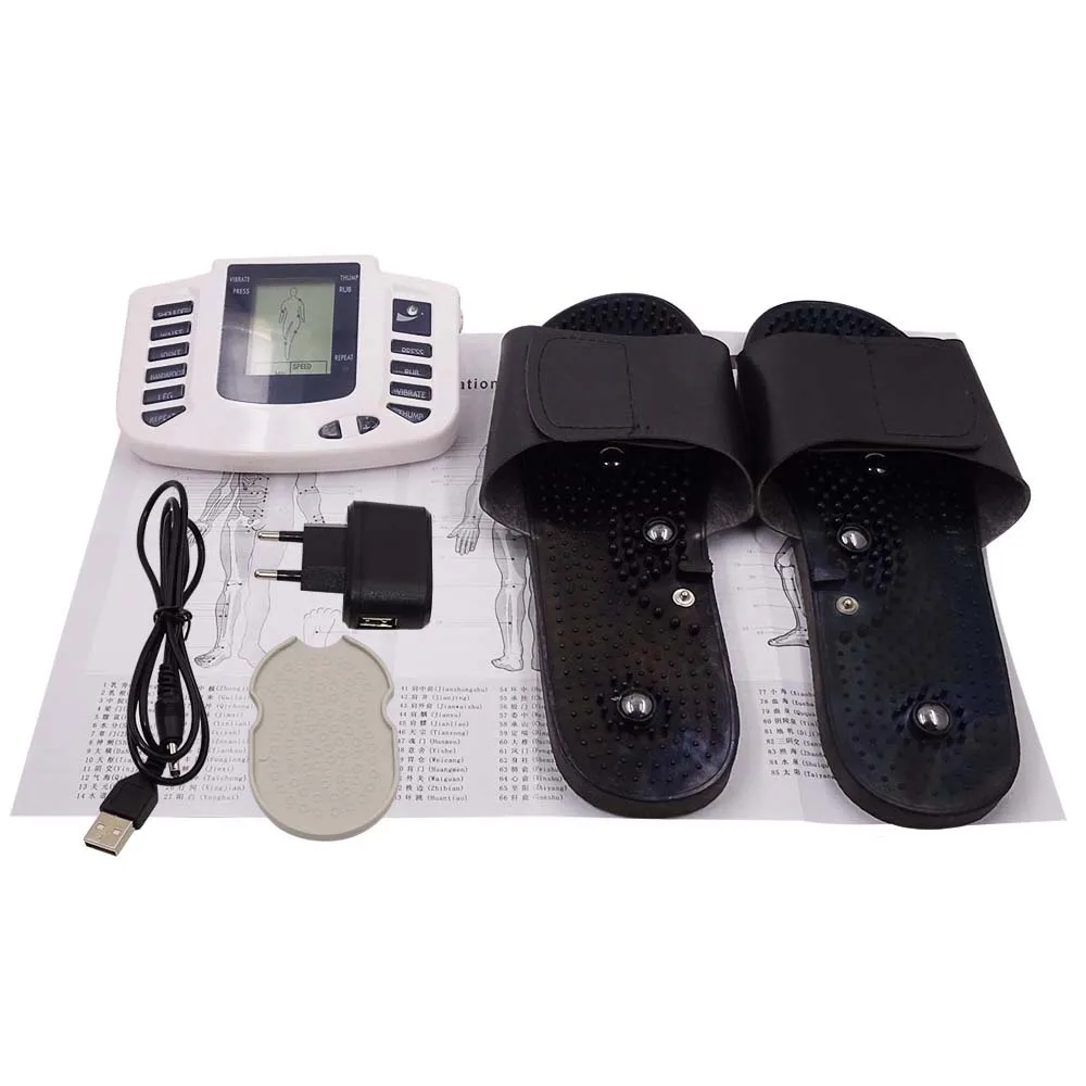 Уход за здоровьем, массажная машина для массажа+ 16 подушечек, Электрический массажер для тела, стимулятор мышц, массажер для акупунктурной терапии, расслабляющий мышцы