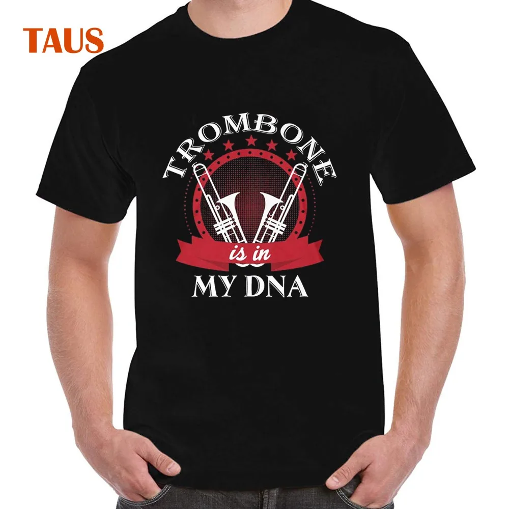 Тромбон в моей ДНК Tshirt Hanes Tagless Tee 100% хлопковая футболка|Мужские футболки| |