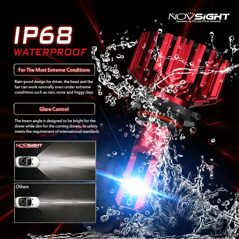 Novsight 2 шт. H7 Led H4 светодиодные Автомобильные фары H1 H3 H11 HB3 HB4 9005 9006 60 Вт 10000LM 12 в 6000 К