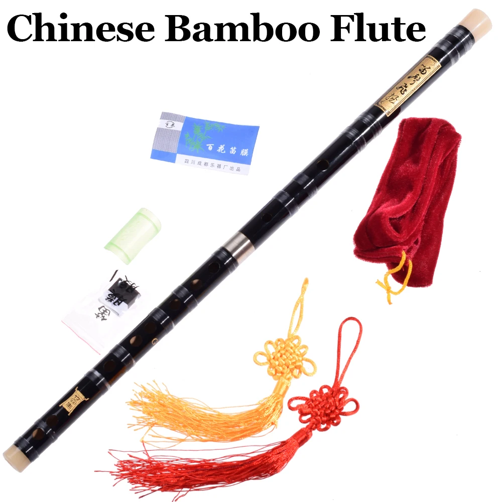 

Traditional Chinese Bamboo Flute Dizi Transverse Bambu Flauta Wind Musical Instruments For Beginners Black C/D/E/F/G Key Gift