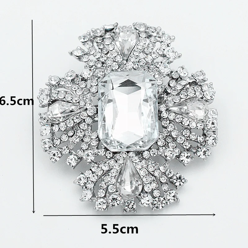 2 6 дюйма роскошные большие стеклянные кристаллы свадебная брошка высокое