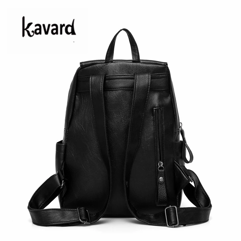 Kavard рюкзак Для женщин Сплошной Школьные ранцы Мода Большой backbag Кожа PU Рюкзак