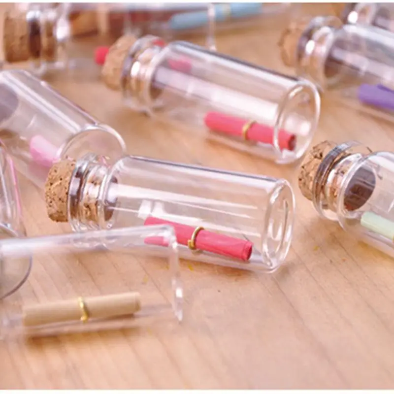 Стеклянные мини бутылки из пробкового дерева 43*22 мм 20 шт. пластиковые пробки