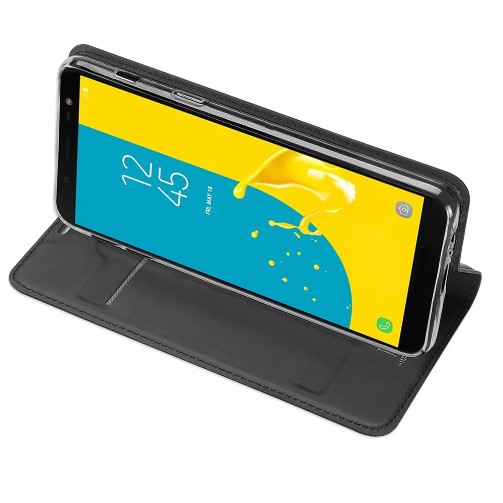 Роскошный кожаный чехол DUX DUCIS для Samsung J6 2018 J4 (2018) Galaxy J8 книжка телефона ЕС etui
