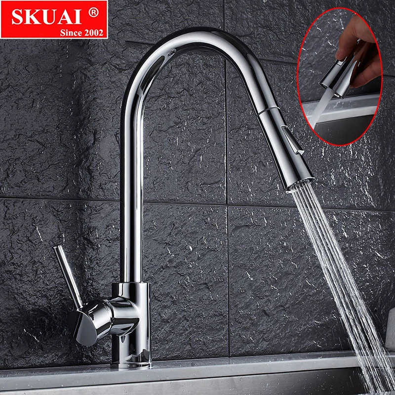Кухонный Кран хромированный кран Европейский вращающийся кухонный раковина