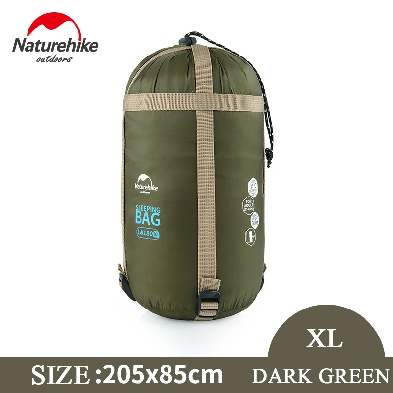 Naturehike спальные мешки для отдыха на открытом воздухе, кемпинга, туризма, весны и осени, походные спальные мешки, конверт, спальный мешок 205*85 см - Цвет: army green XL