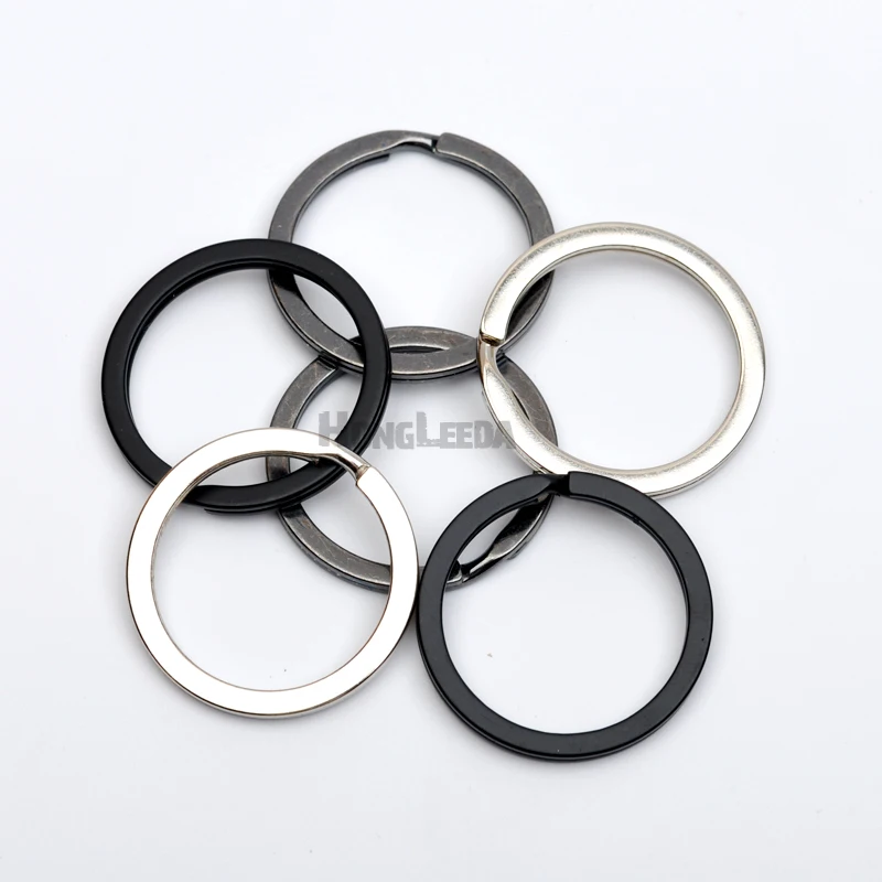 60pcs/lot 1inch 25mm metal flat Iron Round split KeyRing Key Holder Metal Keychain Accessories nickle black matt enamel RING001 | Дом и сад