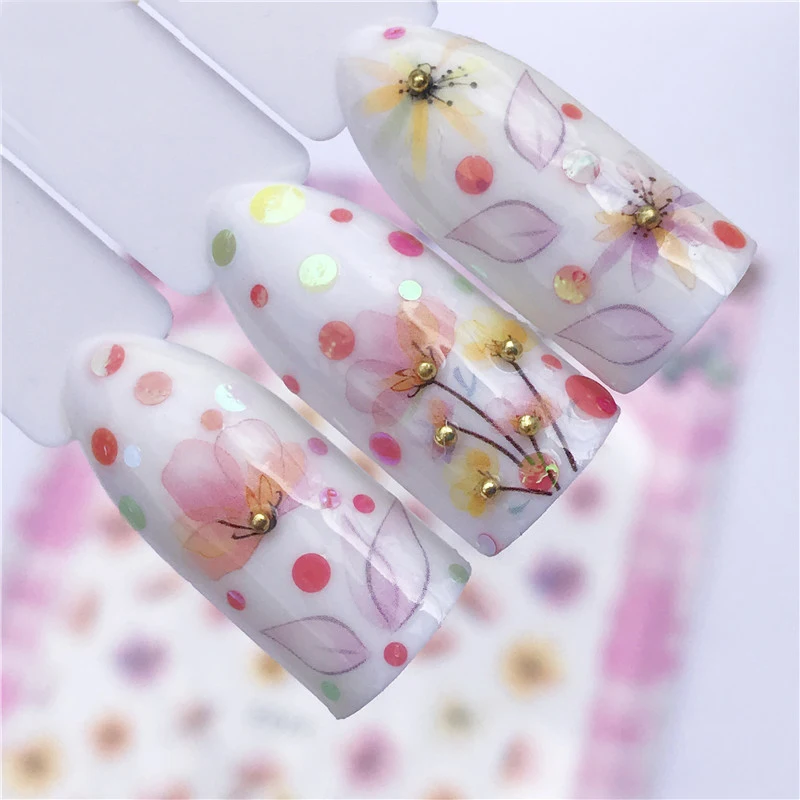 

4 листа, декоративные наклейки для дизайна ногтей