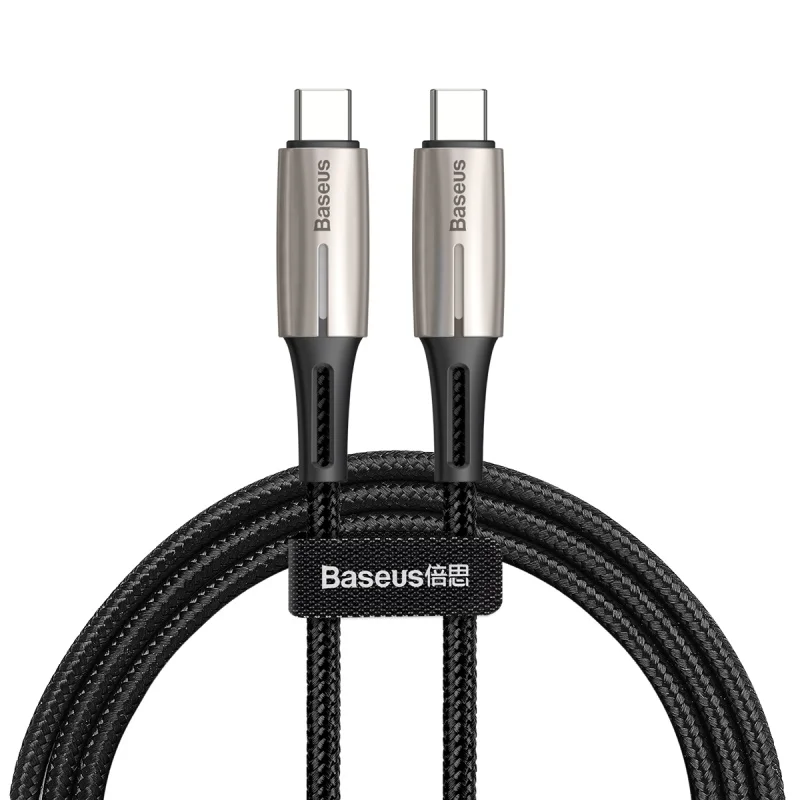 Baseus кабель usb type C к usb type C для Redmi Note 7 Pro Quick Charge 4,0 кабель USB type C для samsung S9 S10 - Цвет: Черный