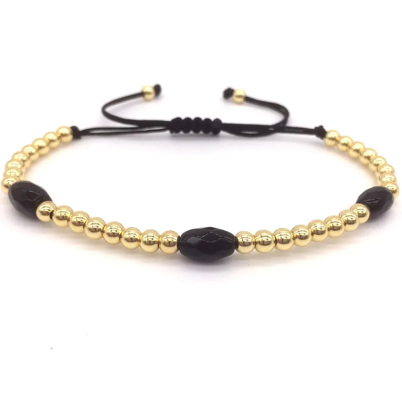 6 NAIQUBE New Design Brand Men Bracelet Prismatic Stone Beads&4MM copper Beads Braided Macrame Bracelet Jewelry Gift - Окраска металла: 6