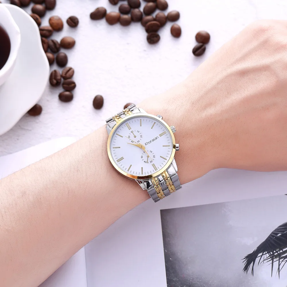 

Luxury Watch Fashion Stainless Steel Watch For Men's Quartz Analog Wrist Watch F
