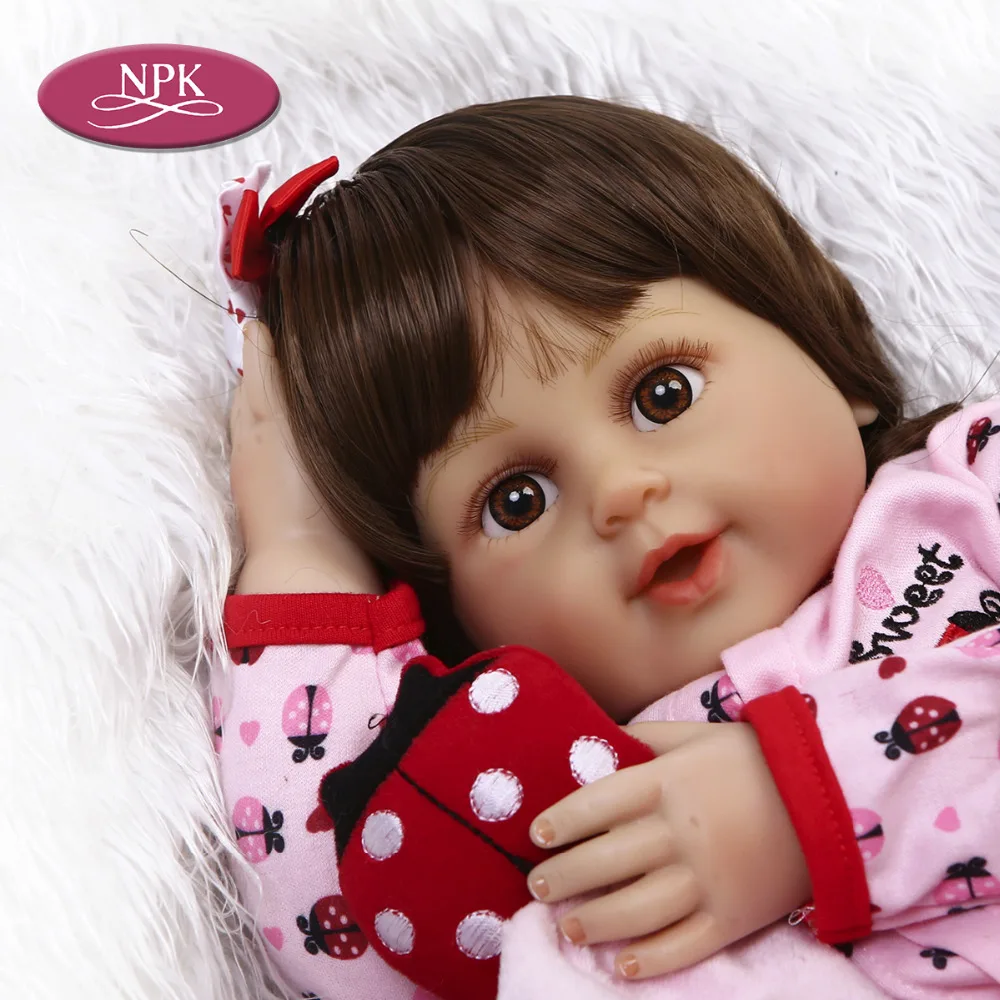 NPK 55 см силиконовая кукла Reborn Baby Realisitc Кукла Реалистичная Принцесса Девочка