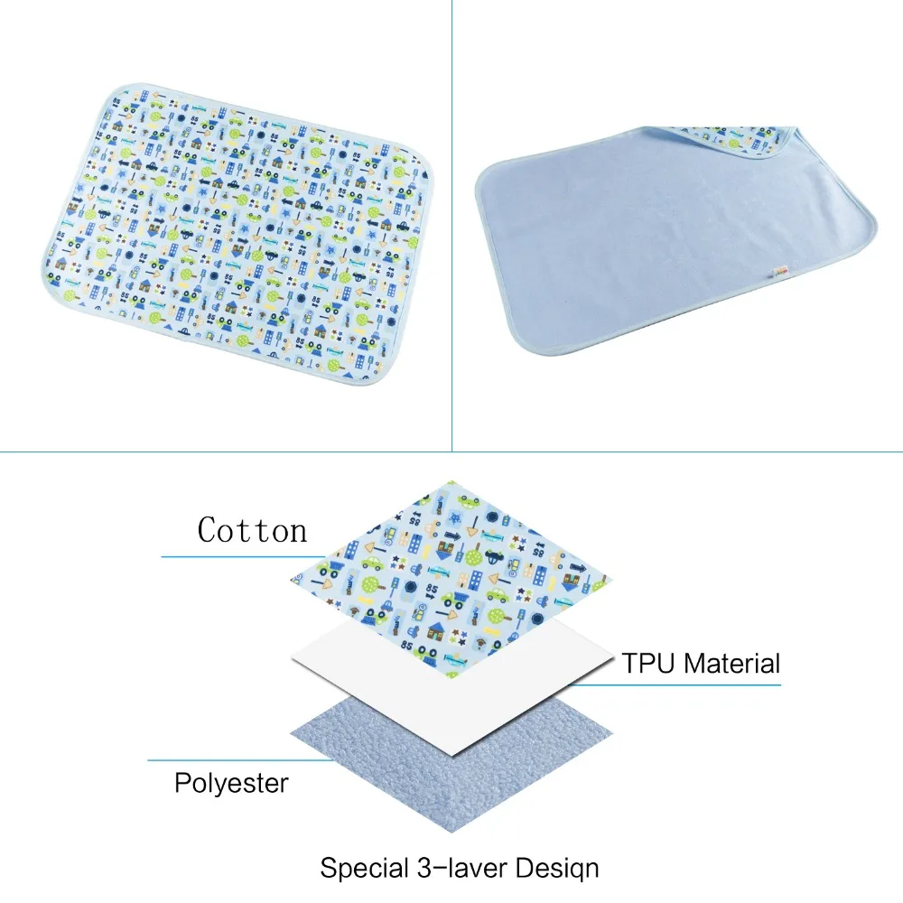 Детский портативный складной моющийся дорожный подгузник пеленка