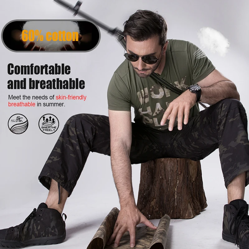 FREE SOLDIER outdoor camping tactical military men's t shirt quick dry short breathable and wear resistant T shirt|Футболки для
