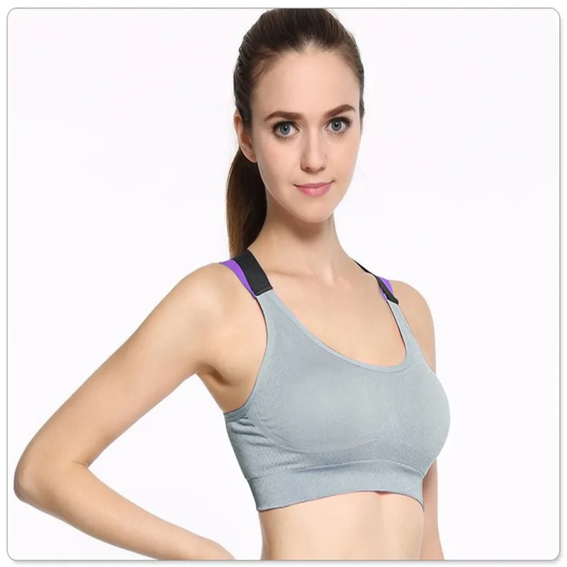 100pcs/Cross Strap Back Women Sports Bra,Professional Quick Dry Padded Shockproof Gym Fitness Running Sport Brassiere Tops