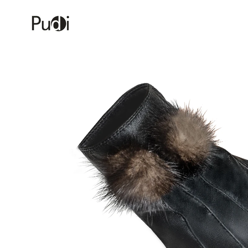 PUDI GL838 женские перчатки из натуральной овечьей кожи с норковым мехом новые модные