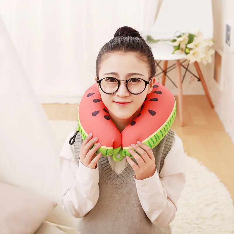 Милые фрукты u-образная Подушка Наночастицы шеи подушки для автомобиля