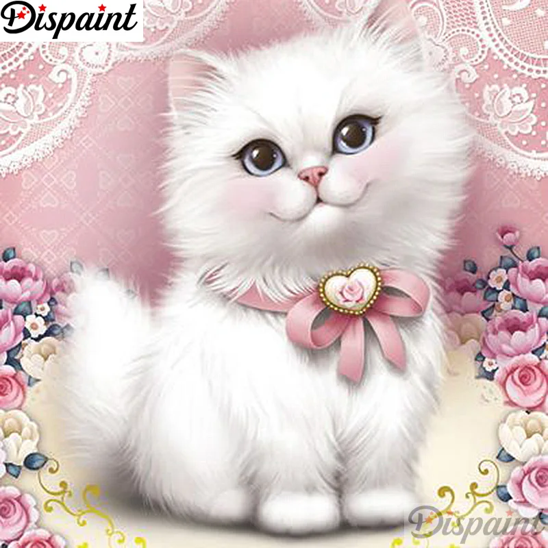 

Dispaint Full Square/Round Drill 5D DIY Diamond Painting "Animal cat scenery" 3D Embroidery Cross Stitch 5D Home Decor A12848