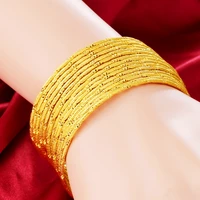 6 pieces wholesale womens bangle thin bracelet yellow gold filled simple style unopen bangle dia 6cm