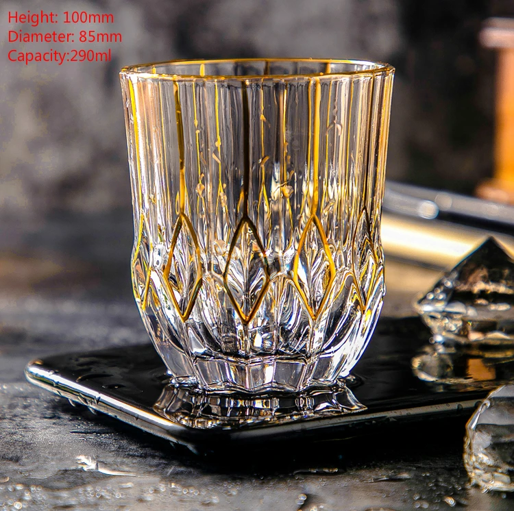 NO. 24 Chech роскошный 3D Хрустальный Бокал для вина, виски, Czech высшего класса, золотая нить для бренди, водки, дисторсия - Цвет: NO. 24