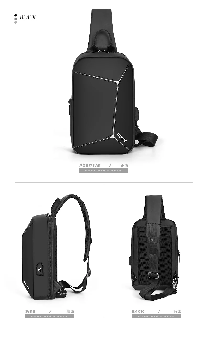 Новинка, мужская повседневная сумка через плечо с зарядкой через usb, водоотталкивающая сумка-мессенджер для путешествий, мужская сумка-слинг