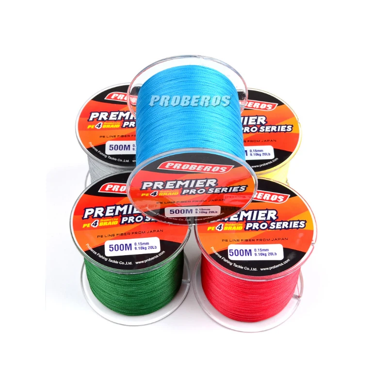 PRO BEROS бренд 500 м PE плетеная леска 4 нити 8LB 10LB 20LB 60LB 80LB 100LB мультифиламентная