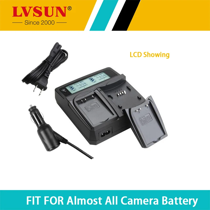 

LVSUN Camera Battery DMW-BCL7E BCL7E DMWBCL7 Dual Charger LCD Display For Panasonic Lumix DMC-FH10 DMC-FS50 DMC-SZ10 DMC-SZ9 SZ8