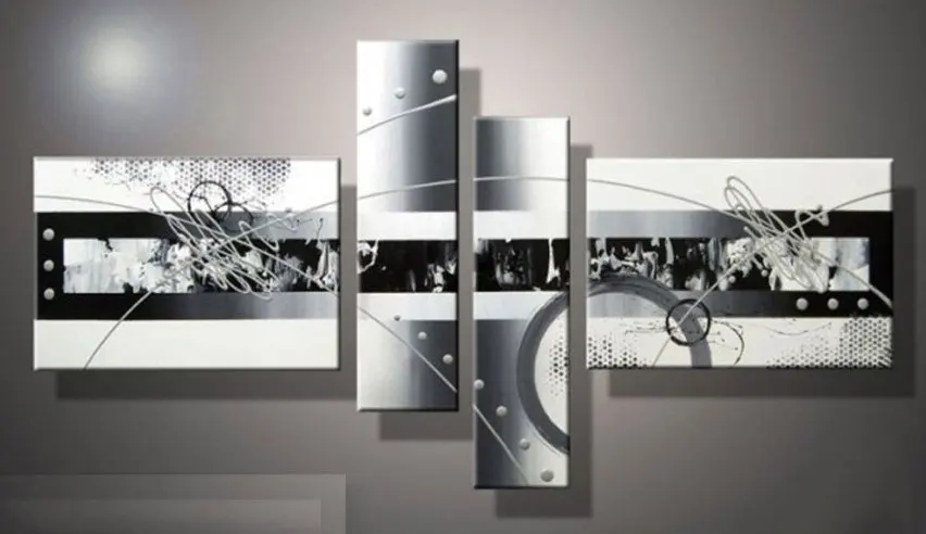 Ручная роспись стены искусства белые черные линии точка украшения дома