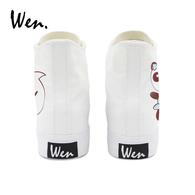 Вэнь белая парусиновая обувь дизайнерская с рисунком панды кроссовки на