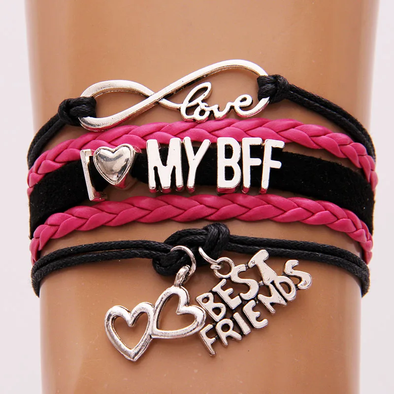 Браслет Infinity Love I My Bff кожаный браслет для женщин и мужчин 2020 | Украшения
