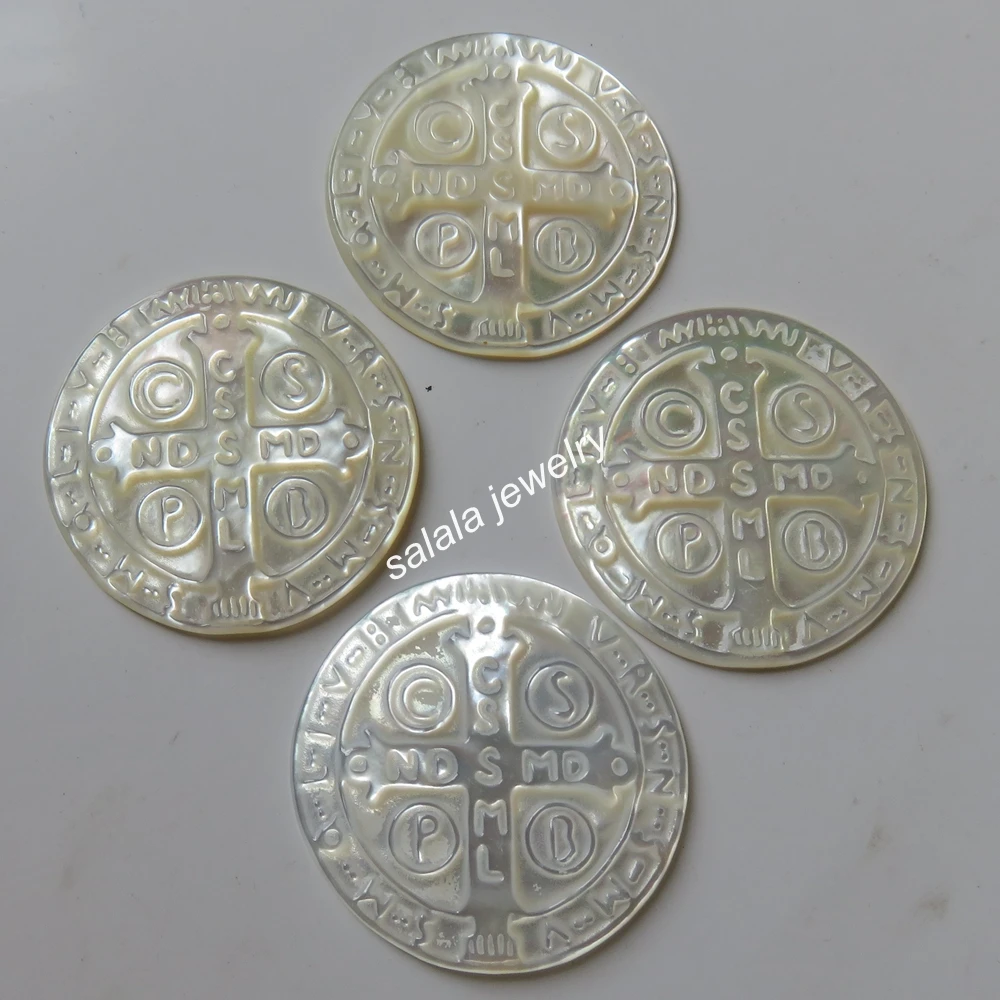 20 шт./лот 30 мм натуральный крест Нотр-Дам скульптуры перламутровый корпус бусины