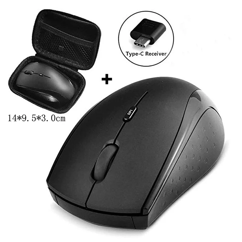 With Bag 2,4G type C беспроводная мышь, перезаряжаемая USB C мышь, мышь, совместимая с MacBook Pro / Chromebook, ноутбук, ПК - Цвет: With Bag