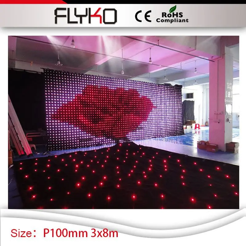 Светодиодная занавеска для видеосъемки FLYKO P10 светодиодная RGB 3 м x 8 украшение