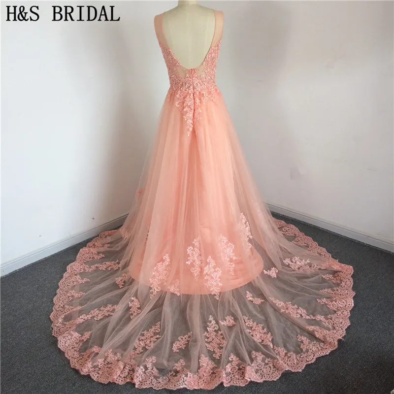 Gorgeous Sleeveless robe de soiree Lace Prom Party Dress vestido festa 2020 Tulle Orange color long bridesmaid dress | Свадьбы и