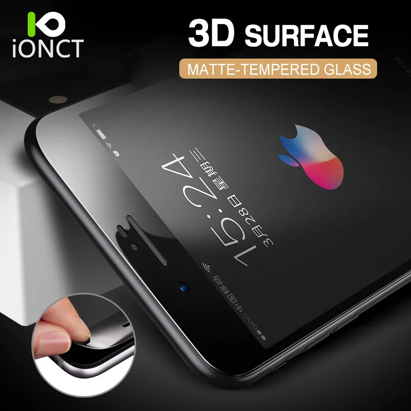 Ionct 3D изогнутое матовое закаленное стекло для Iphone 6 6s 7 plus мягкая защита экрана iphone