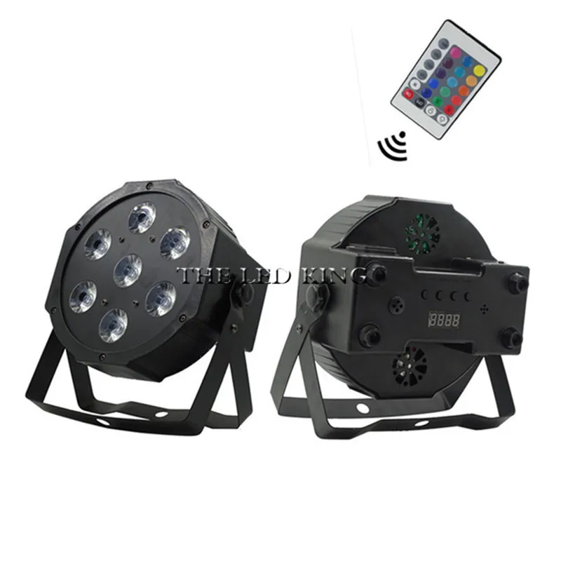 Светодиодная лампа с ИК-пультом 7x12 Вт led Par RGBW 4в1 RGBWA плоский par dmx512 дискотечные
