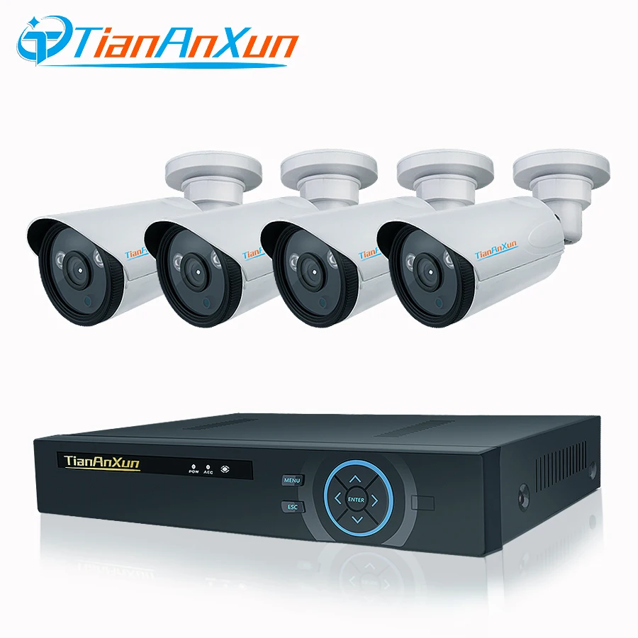 

TIANANXUN система безопасности AHD 8CH система видеонаблюдения 4 шт. 1080P камера 2.0MP Камера видеонаблюдения комплект 8ch DVR HDMI видео выход