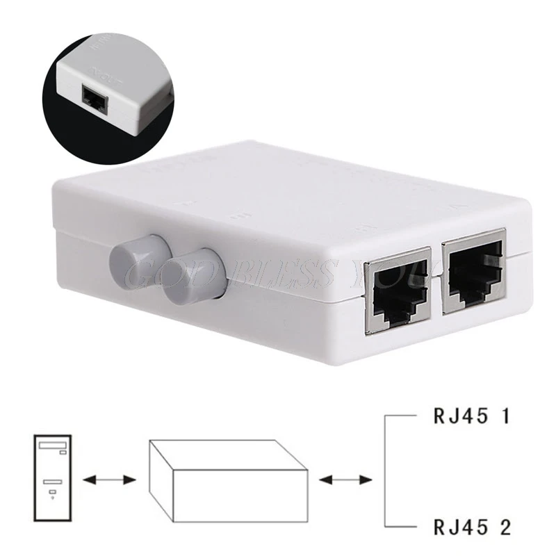Миниатюрный двухпортовый сетевой коммутатор AB 2 в 1/1 дюйм RJ45 сеть/Ethernet |