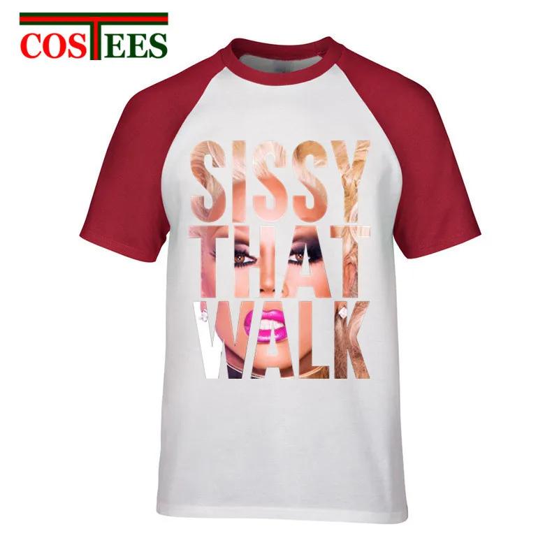 Мужская футболка в стиле хип хоп Rupaul Sissy That Walk разноцветная с коротким рукавом