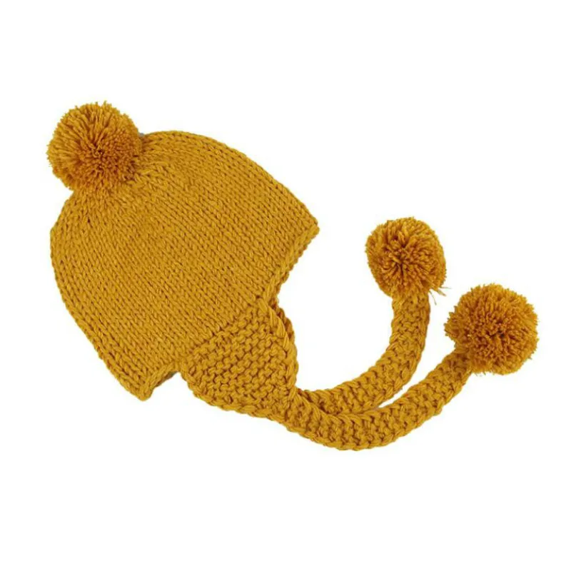 Детская трикотажная шапка с мультяшным хвостом зимняя для детей мальчиков или