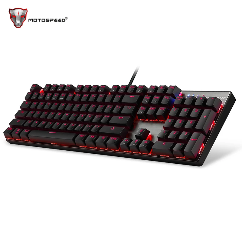 Motospeed CK104 Проводная Механическая клавиатура 104 клавиши RGB синий переключатель
