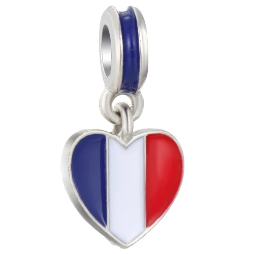 Национальный кулон в форме флага посеребренное покрытие США Русский Флаг бусины